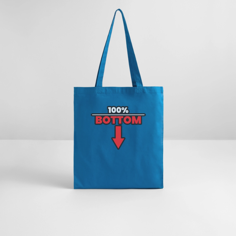 100% BOTTOM [PFEIL] | Kink Fetish Pride Bio-Stoffbeutel - Königsblau