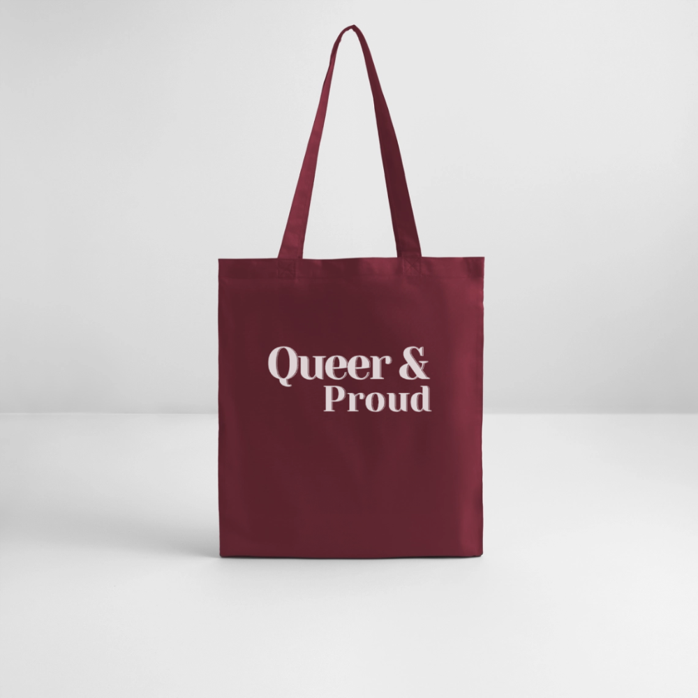 Queer & Proud | Pride Bio-Stoffbeutel [SIMPLE] - Burgunderrot