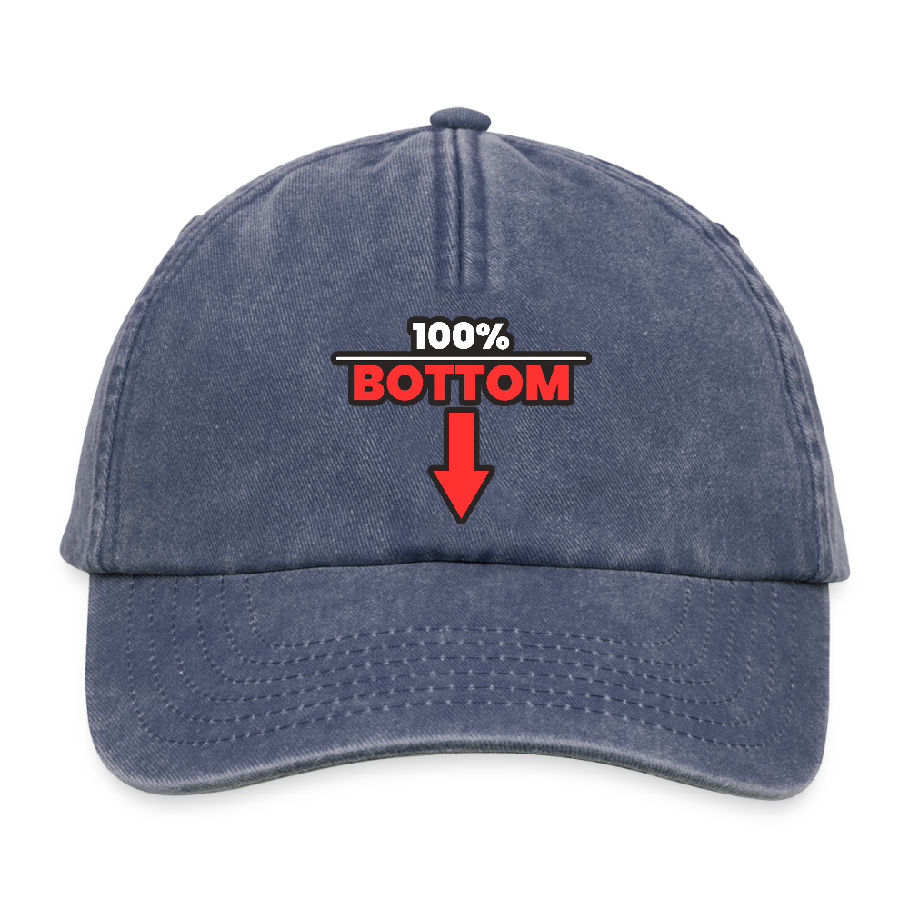 100% BOTTOM [PFEIL] | Kink Fetish Pride Vintage Cap - Vintage Denim