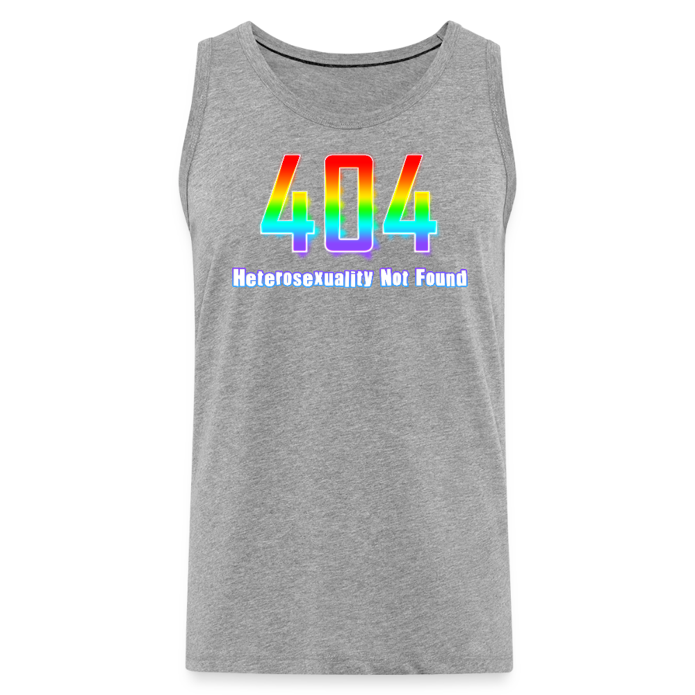 Error 404 Heterosexuality Not Found Premium Tank Top - Grau meliert
