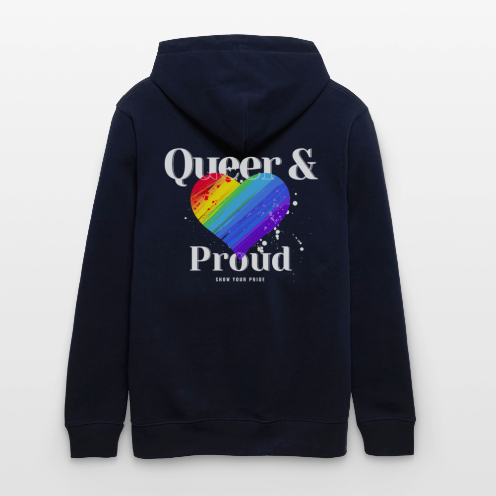 Queer & Proud | Pride Bio-Hoodie Unisex - Navy