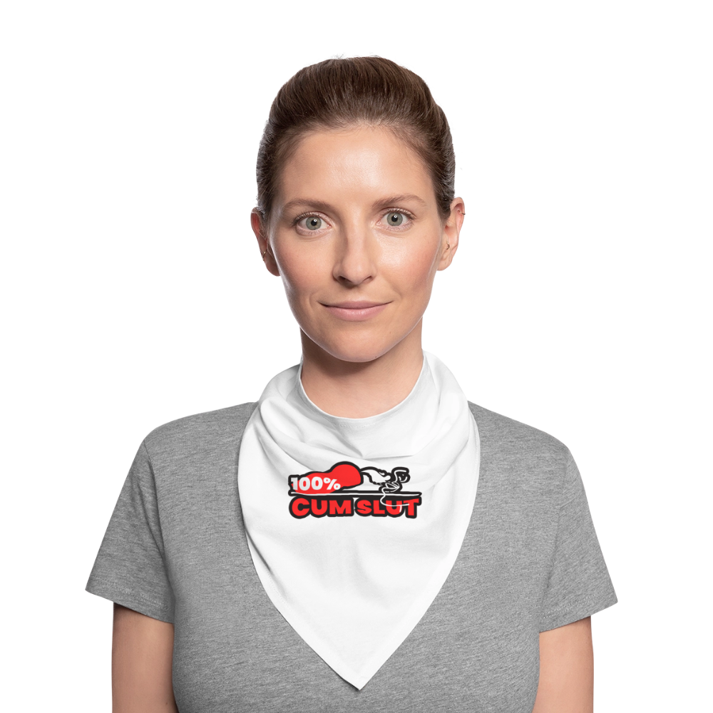 100% CUM SLUT | Kink Fetish Pride Bandana - Weiß