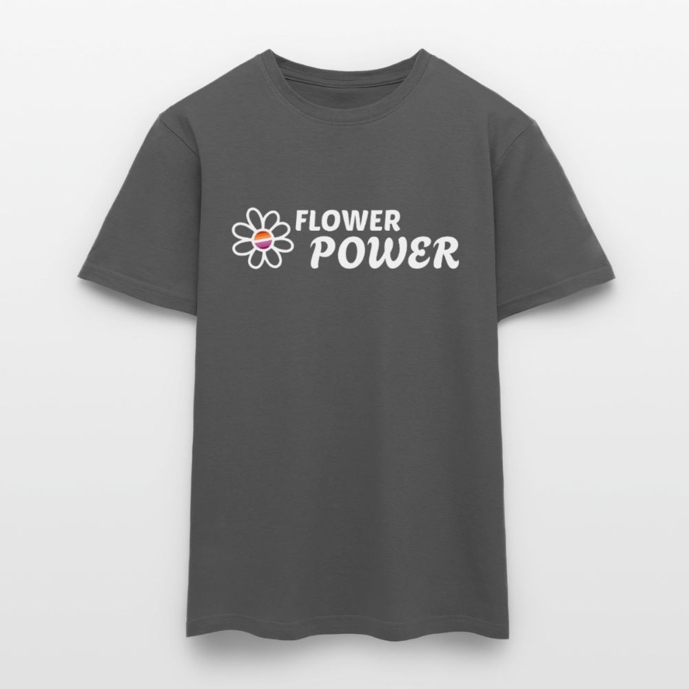 Flower Power Lesbisch T-Shirt | Retro WLW Pride LGBTQ - Anthrazit