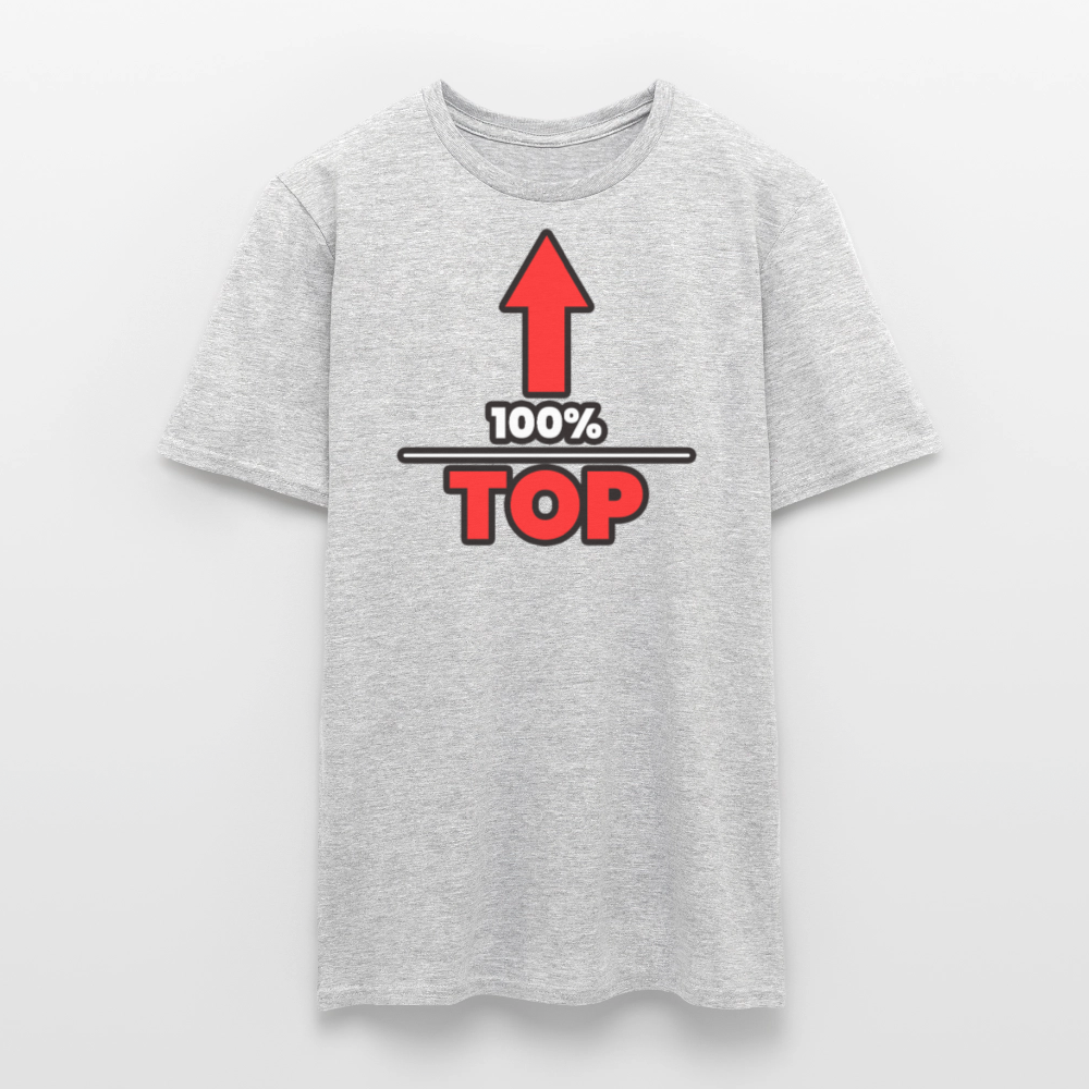 100% TOP [PFEIL] | Kink Fetish Pride T-Shirt - Grau meliert