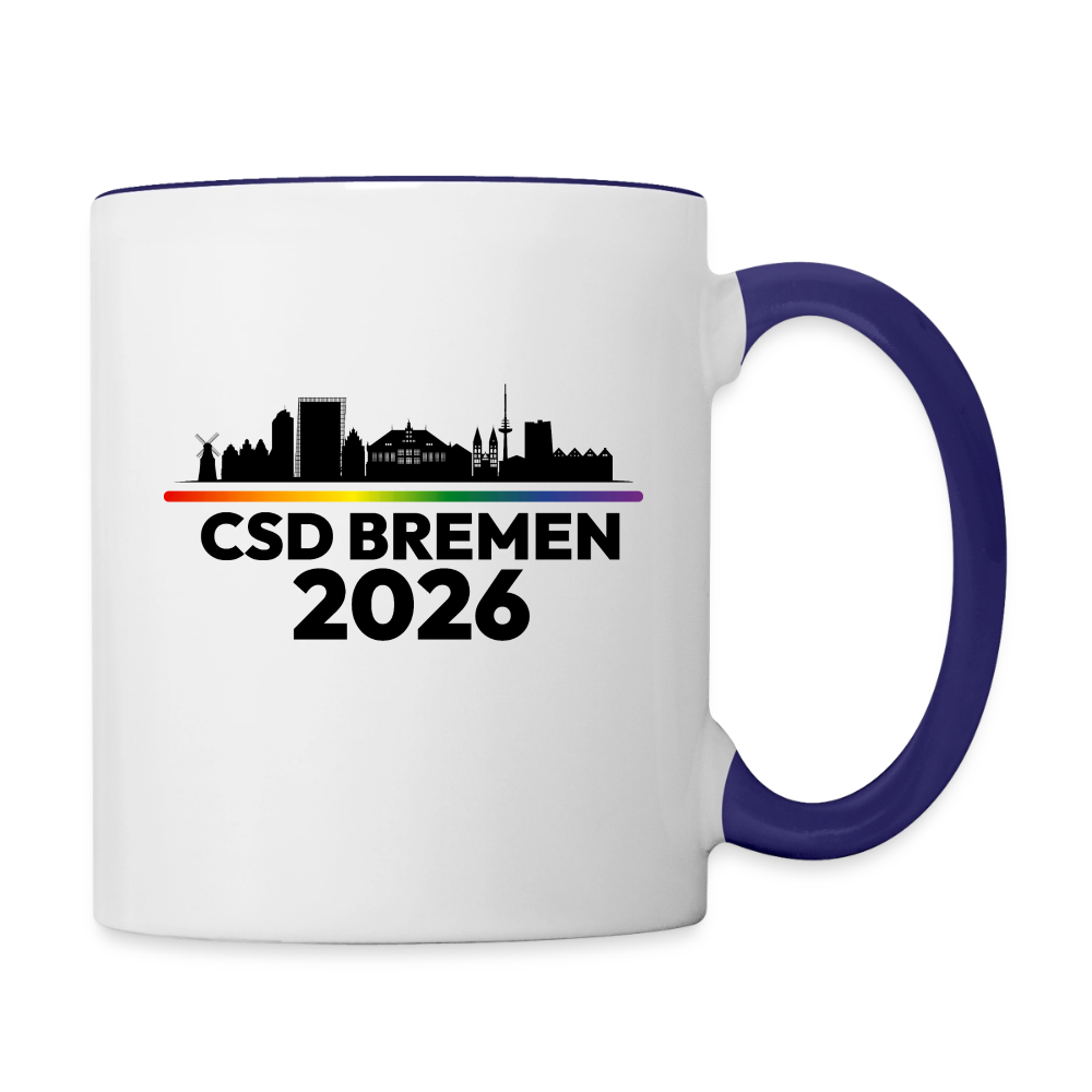 CSD BREMEN 2026 Pride Tasse zweifarbig - Weiß/Kobaltblau