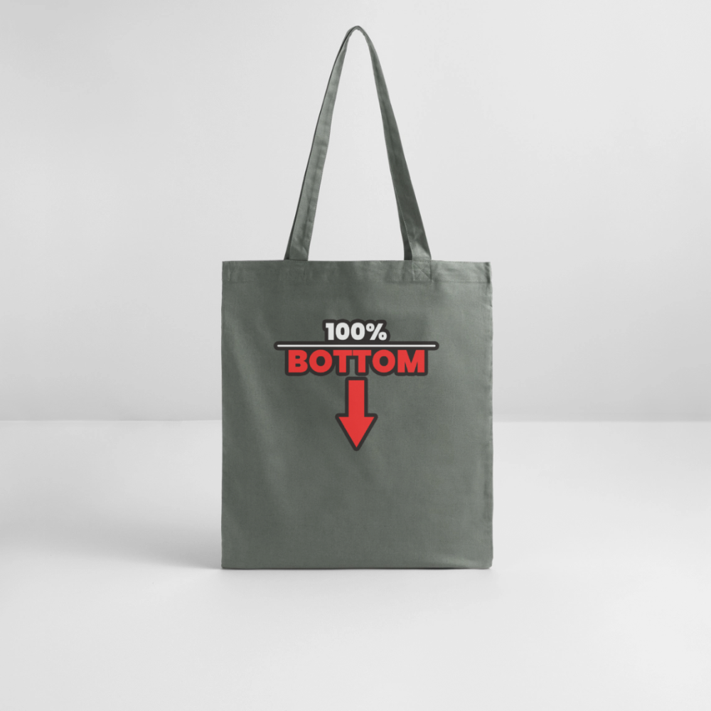 100% BOTTOM [PFEIL] | Kink Fetish Pride Bio-Stoffbeutel - Anthrazit