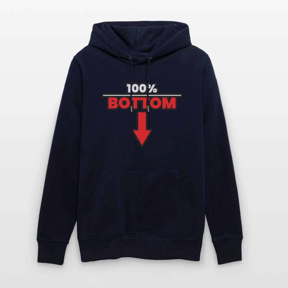 100% BOTTOM [PFEIL] | Kink Fetish Pride Bio-Hoodie Unisex - Navy