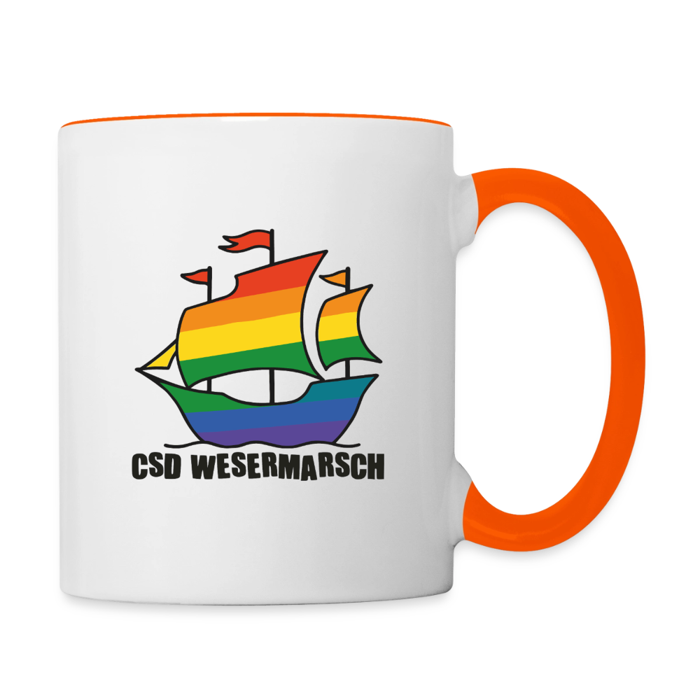 CSD Wesermarsch Pride Tasse zweifarbig - Weiß/Orange