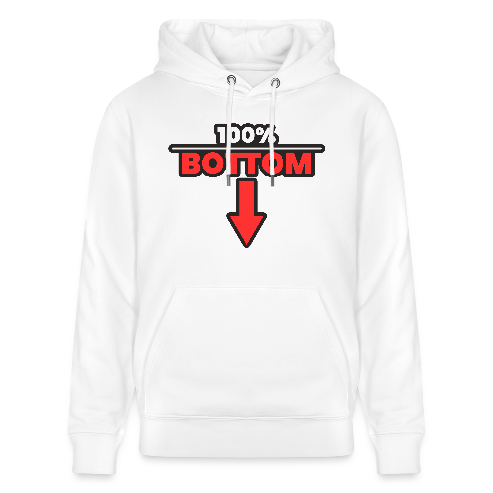 100% BOTTOM [PFEIL] | Kink Fetish Pride Bio-Hoodie Unisex - Weiß