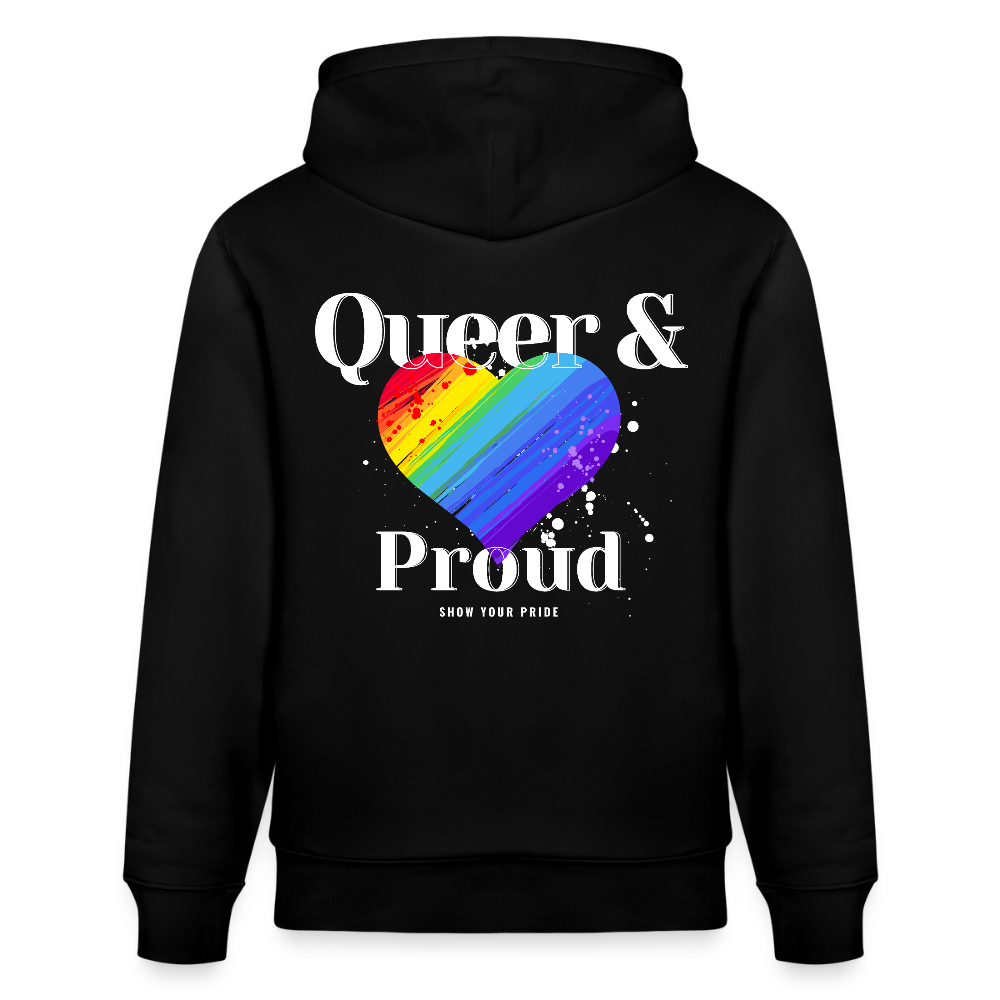Queer & Proud | Pride Bio-Hoodie Unisex - Schwarz