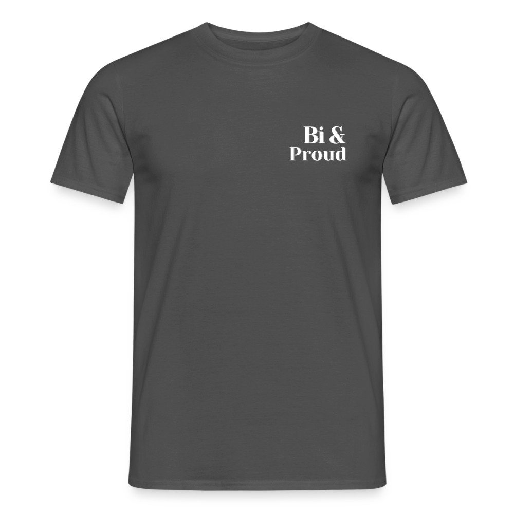Bi & Proud | Regenbogenherz Pride T-Shirt - Anthrazit