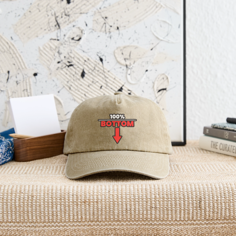 100% BOTTOM [PFEIL] | Kink Fetish Pride Vintage Cap - Vintage Beige