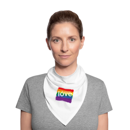 Bandana CSD Bremen und "love" auf Regenbogen - Weiß