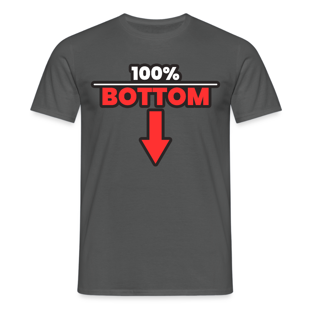 100% BOTTOM [PFEIL] | Kink Fetish Pride T-Shirt - Anthrazit