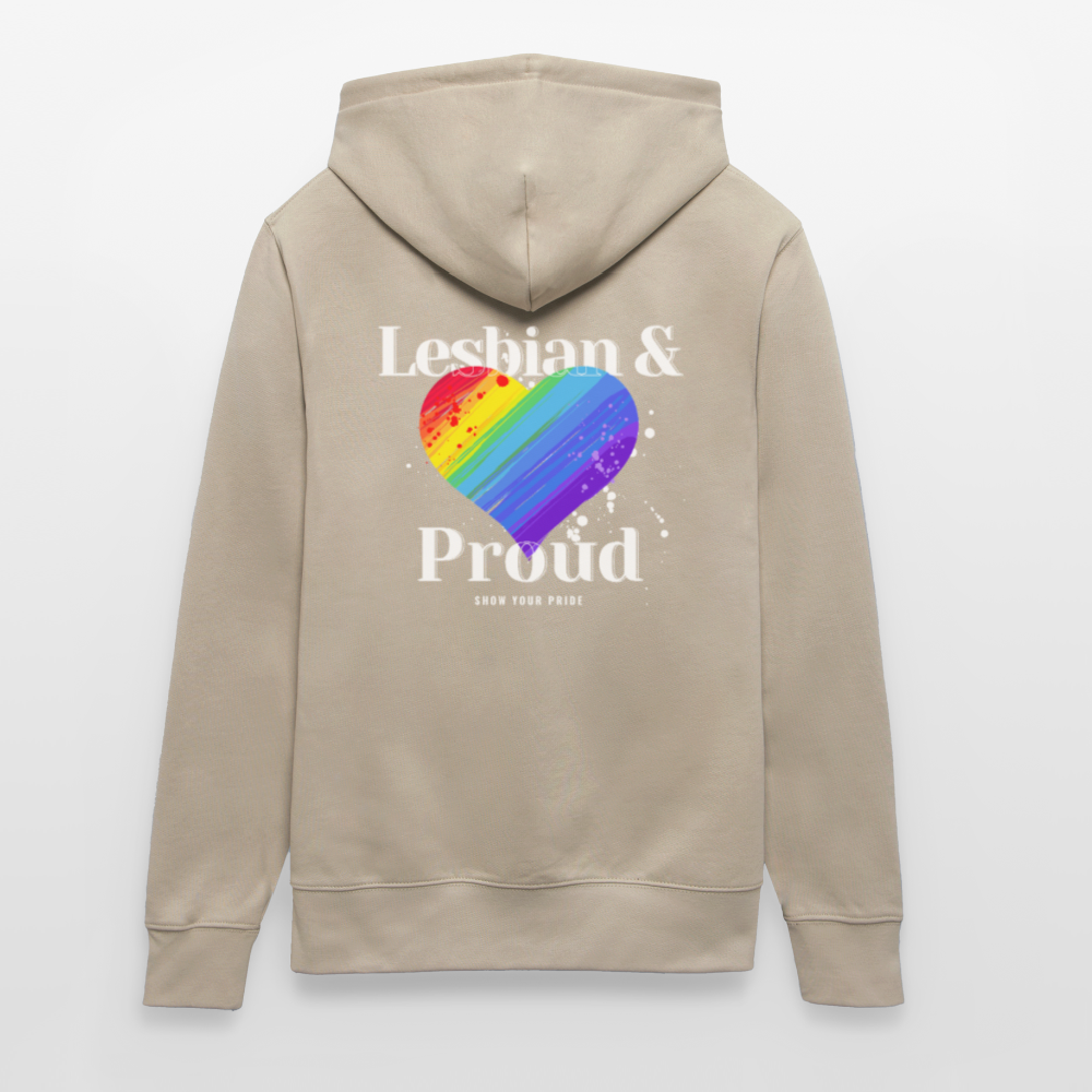 Lesbian & Proud | Pride Bio-Hoodie Unisex - Beige