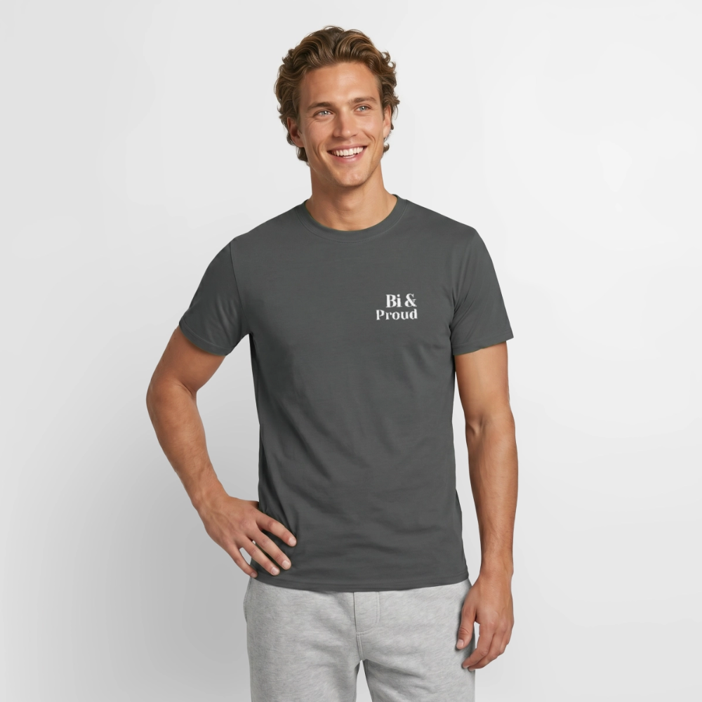 Bi & Proud | Regenbogenherz Pride T-Shirt - Anthrazit