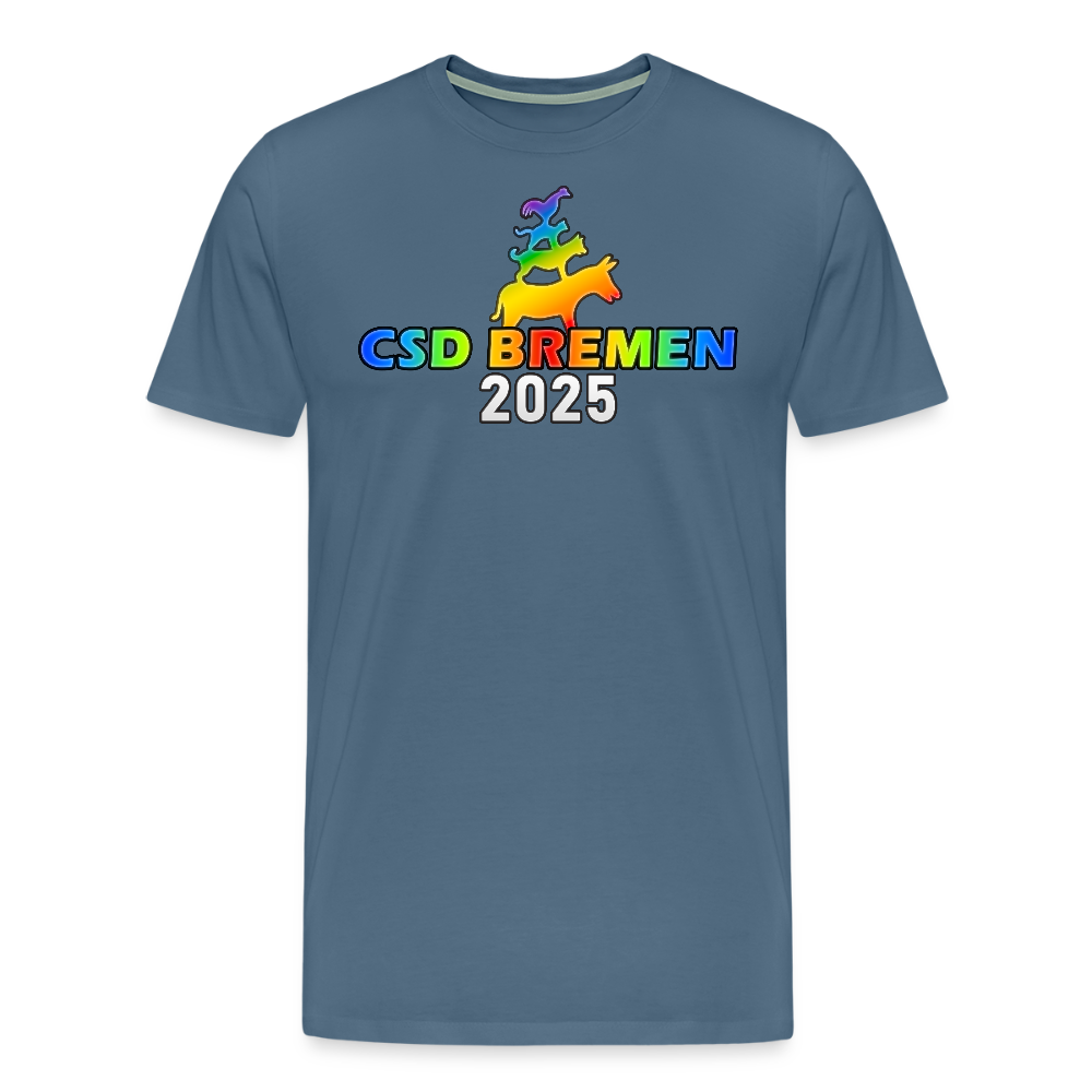 CSD Bremen 2025 Pride Premium T-Shirt - Blaugrau