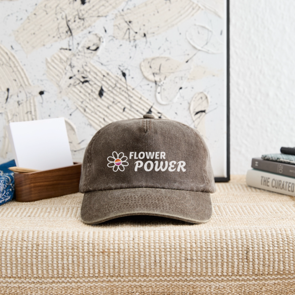 Flower Power! | Lesbian Pride Vintage Cap - Vintage Braun
