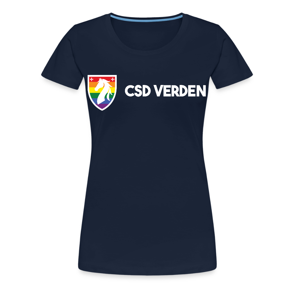 CSD Verden Premium Pride T-Shirt Tailiert Doppelseitig - Navy