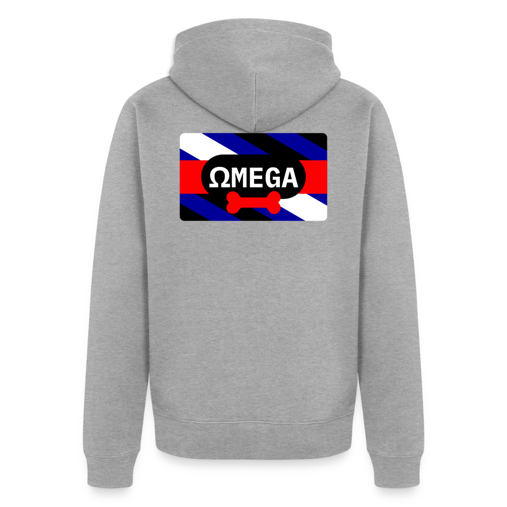 OMEGA Puppy Flag | Puppy Kink Pride | Premium Kapuzenjacke - Grau meliert