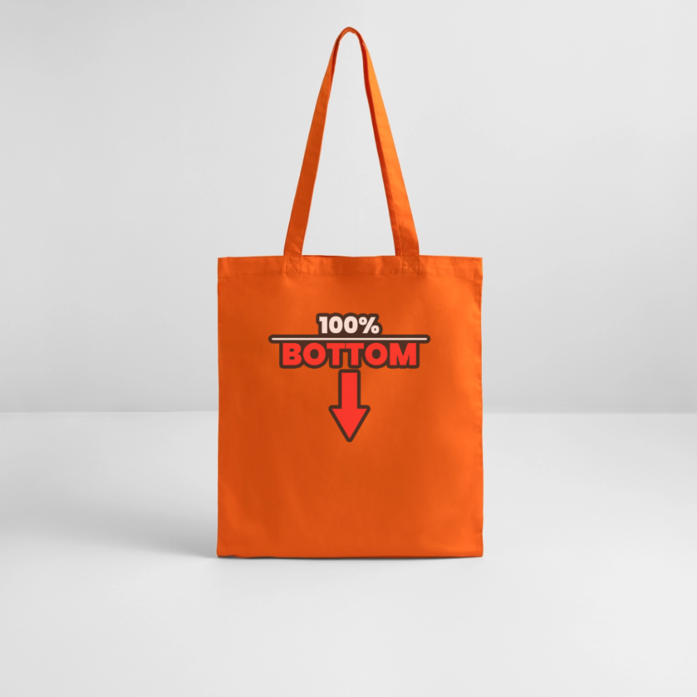 100% BOTTOM [PFEIL] | Kink Fetish Pride Bio-Stoffbeutel - Tieforange
