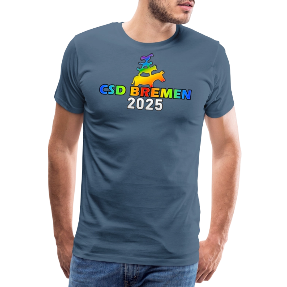 CSD Bremen 2025 Pride Premium T-Shirt - Blaugrau