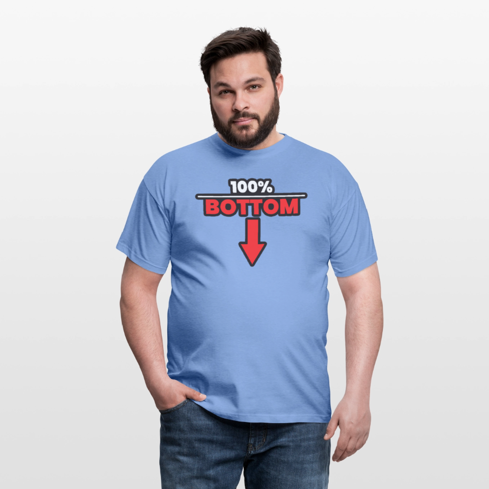 100% BOTTOM [PFEIL] | Kink Fetish Pride T-Shirt - carolina blue