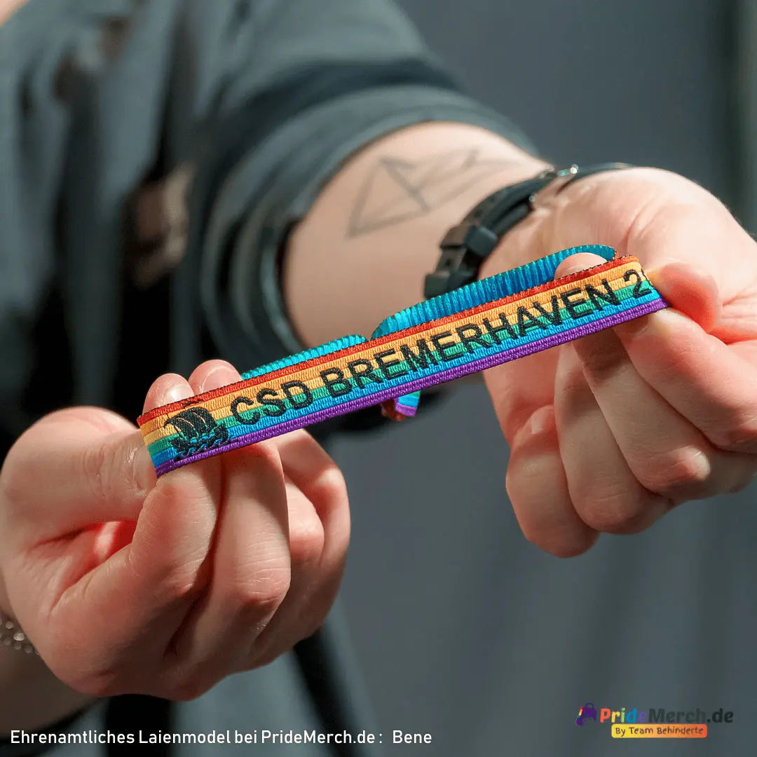 Pride-Armband des CSD Bremerhaven 🌈 (Stoffarmband) - PrideMerch.de - Team Behinderte im Queer Cities e.V.