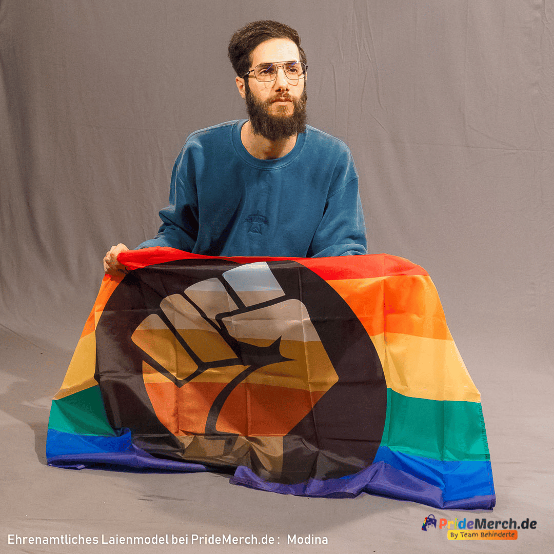 Regenbogen POC Power / People of Color Pride Flag - PrideMerch.de - Team Behinderte im Queer Cities e.V.