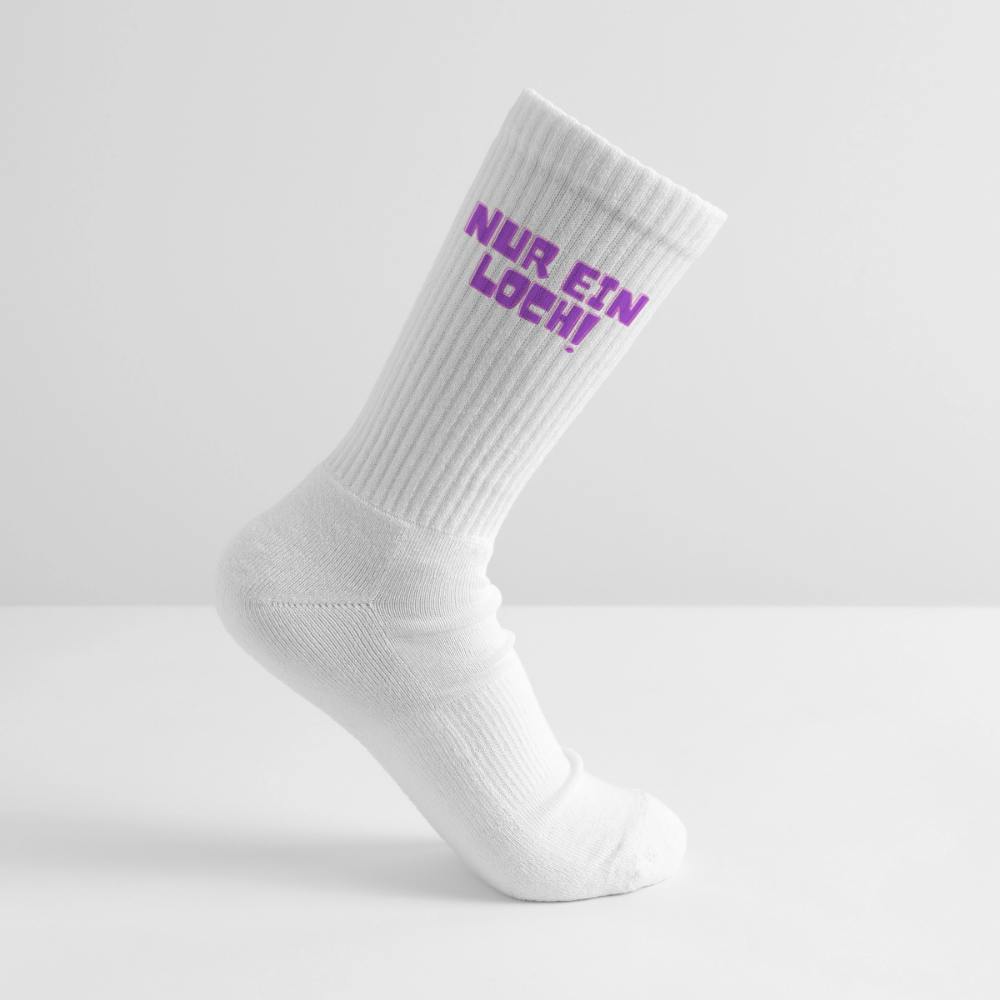 Nur ein Loch! | Kink Fetish Pride Tennissocken - Weiß