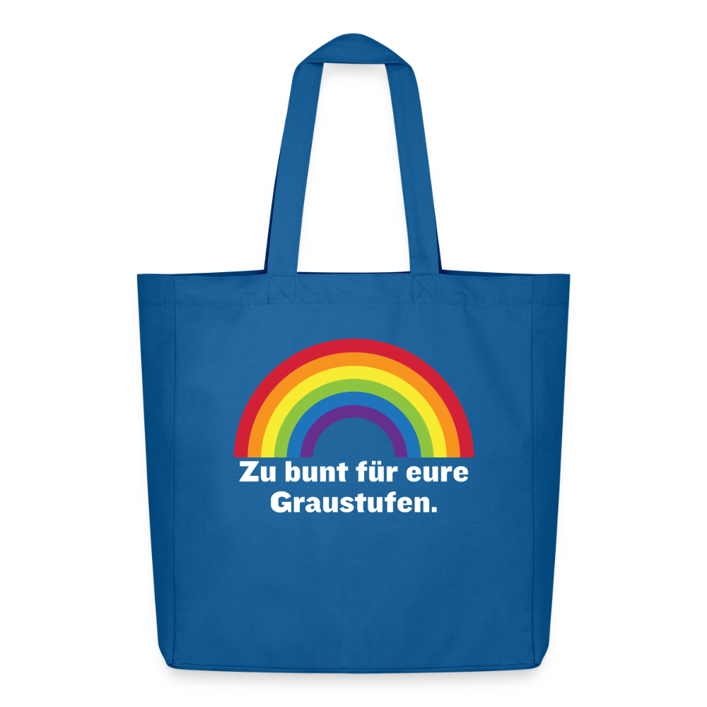 Hellblaue (Achtsames Blau) Pride Tragetasche aus schwerem Stoff mit Empowerment-Spruch