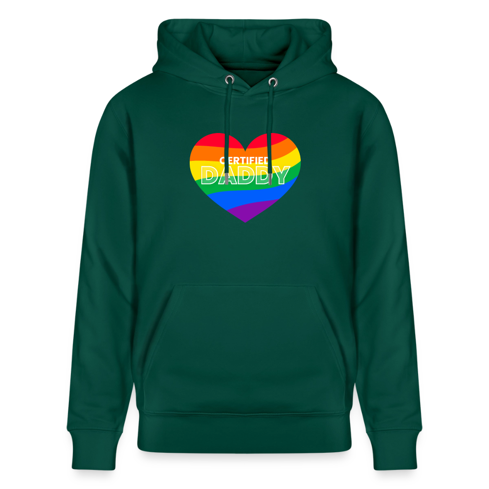 Forest grünes Bio-Hoodie mit dem bunten CERTIFIED DADDY Kink Fetish Design