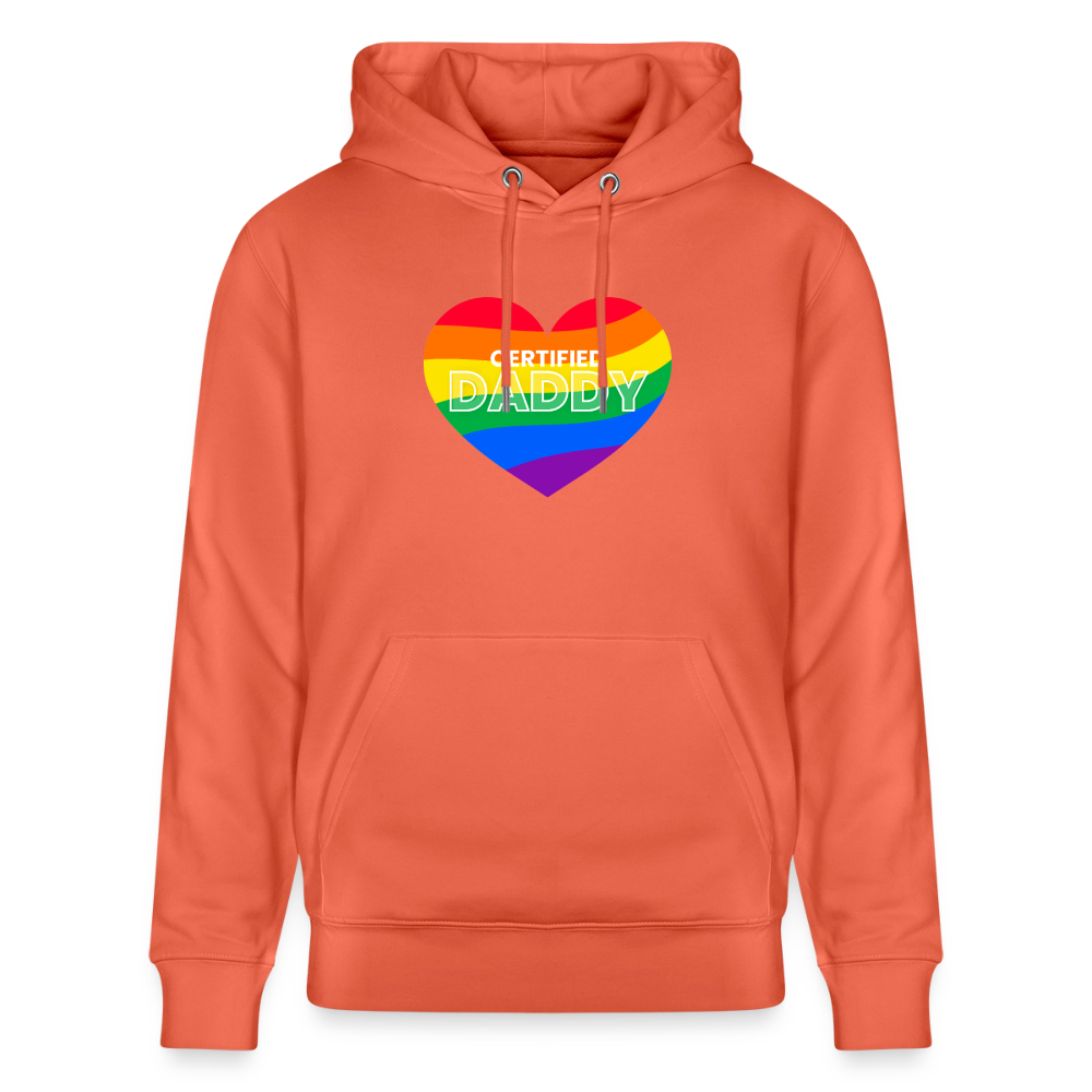 Hellrotes Bio-Hoodie mit CERTIFIED DADDY Fetish Pride Statement