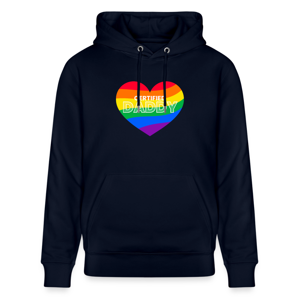 Navyblaues Bio-Hoodie mit dem ikonischen CERTIFIED DADDY Kink Fetish Motiv