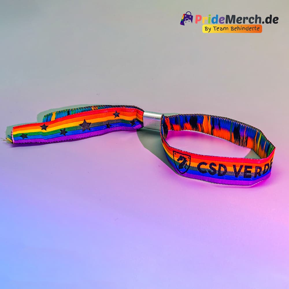 Pride-Armband des CSD Verden 🌈 (Stoffarmband) - PrideMerch.de - Team Behinderte im Queer Cities e.V.