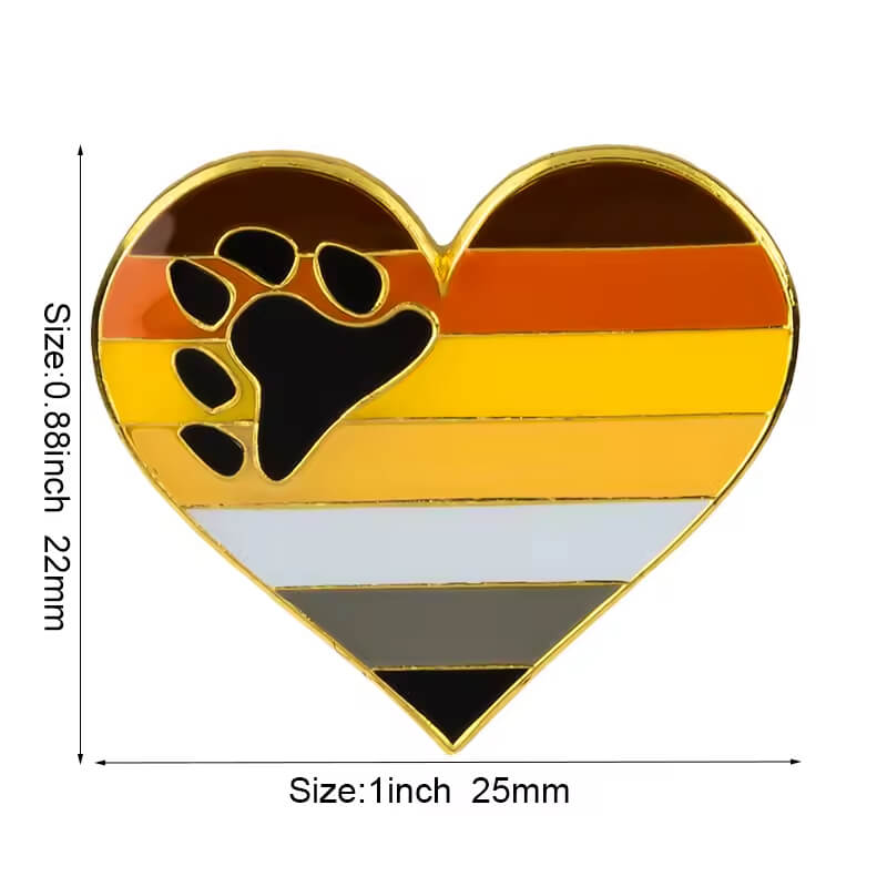 LGBTIQ+ Emaille-Pin Herzform | Pride Anstecknadel für Rucksack & Revers