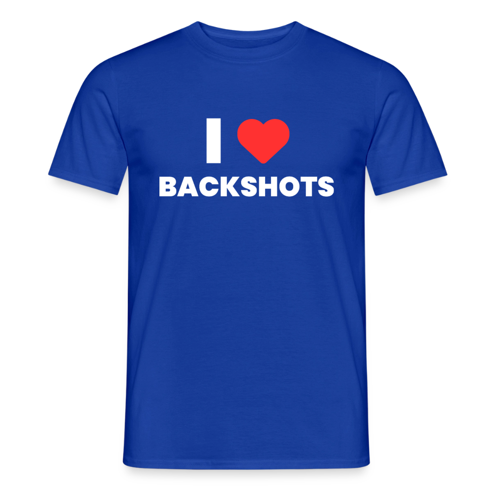 Ein dunkelblaues Unisex-Shirt als freigestellte Produktansicht. Der hochwertige Motivdruck im Brustbereich bricht das klassische Design durch ein freches Popkultur-Meme für Schwule, Lesben und Queers auf.