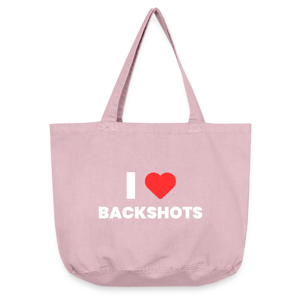 Ein freigestelltes Produktbild des Premium-Shoppers in der Nuance Vintage Rosa. Das humorvolle Zusammenspiel aus dem unschuldigen Pastellton und der unzensierten sexuellen Botschaft setzt ein unmissverständliches Statement für die LGBTIQ+-Community.