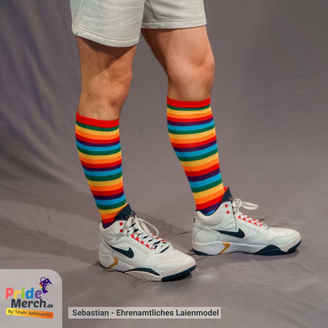 Pride Socks - Regenbogen Kniestrümpfe lang