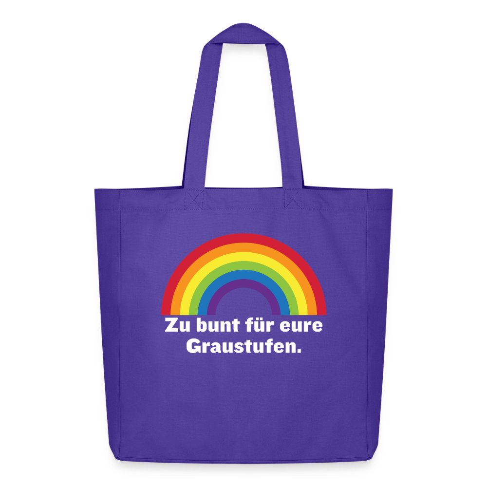 Lila (Purple Love) Canvas Tote Bag mit auffälligem Regenbogen-Motiv für den CSD oder Alltag