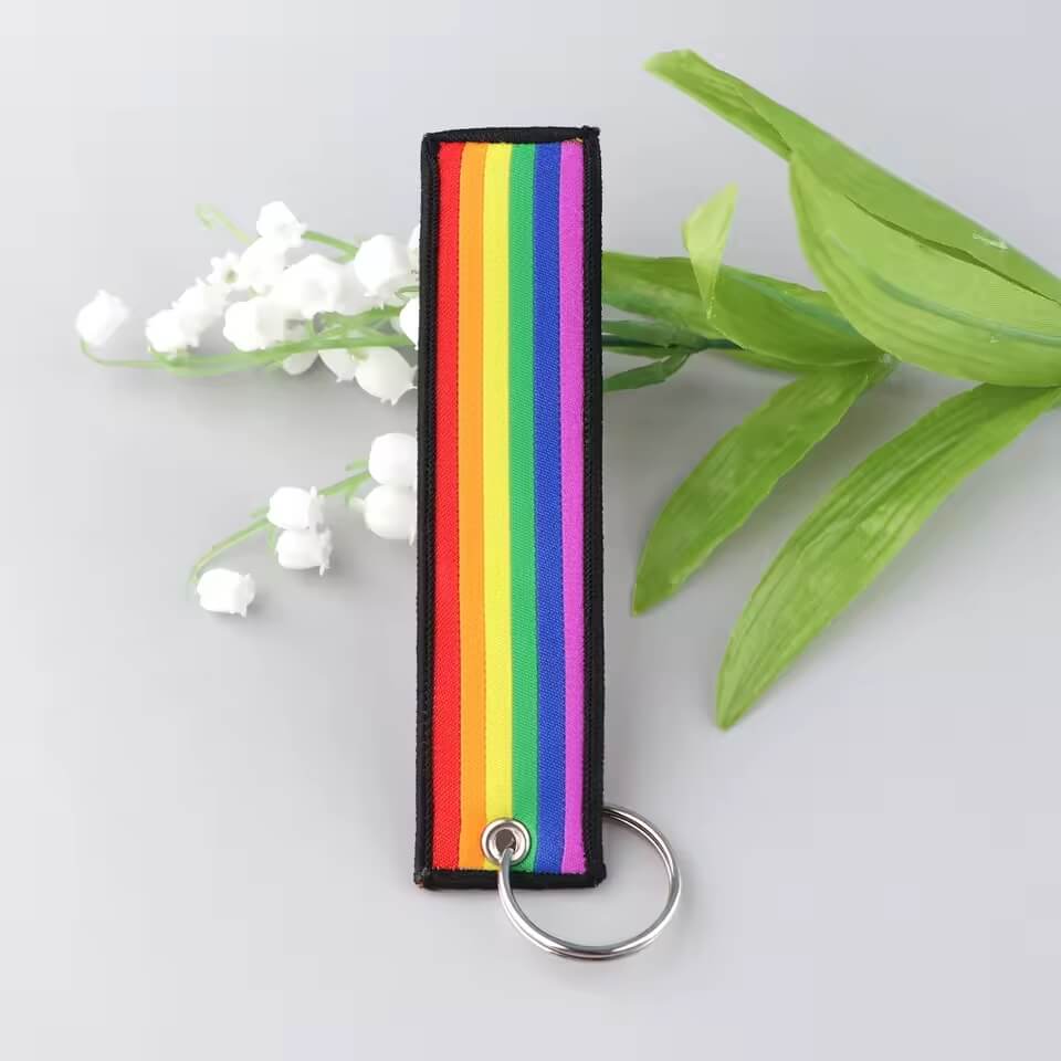 Rainbow Pride Schlüsselanhänger (Pride Textilband kurz)