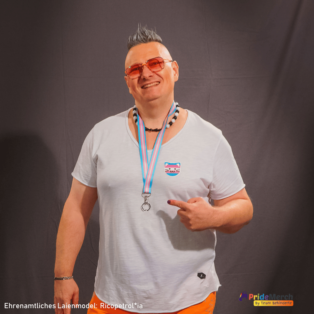 Trans Schlüsselband, lang, mit Karabinerhaken