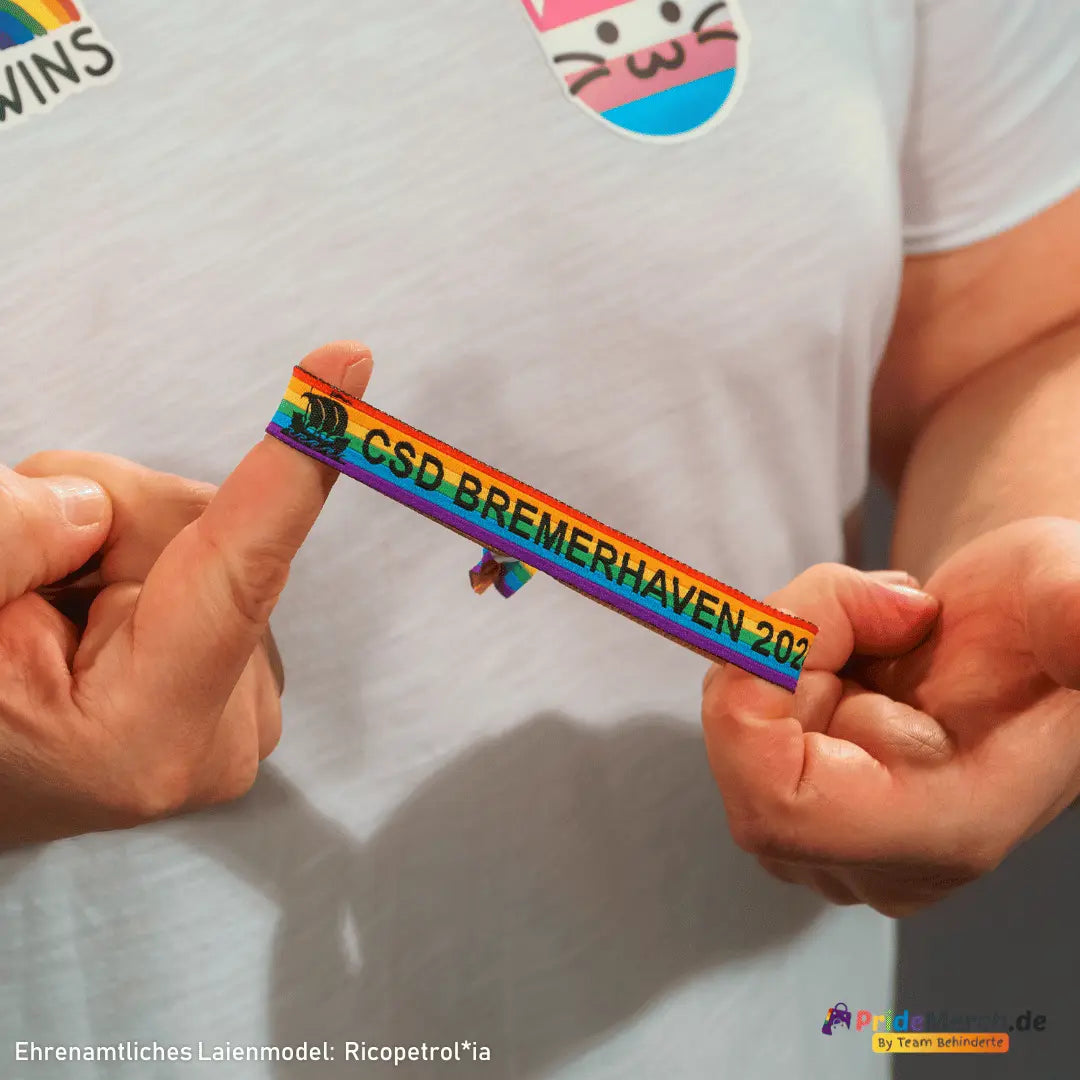 Pride-Armband des CSD Bremerhaven 🌈 (Stoffarmband) - PrideMerch.de - Team Behinderte im Queer Cities e.V.