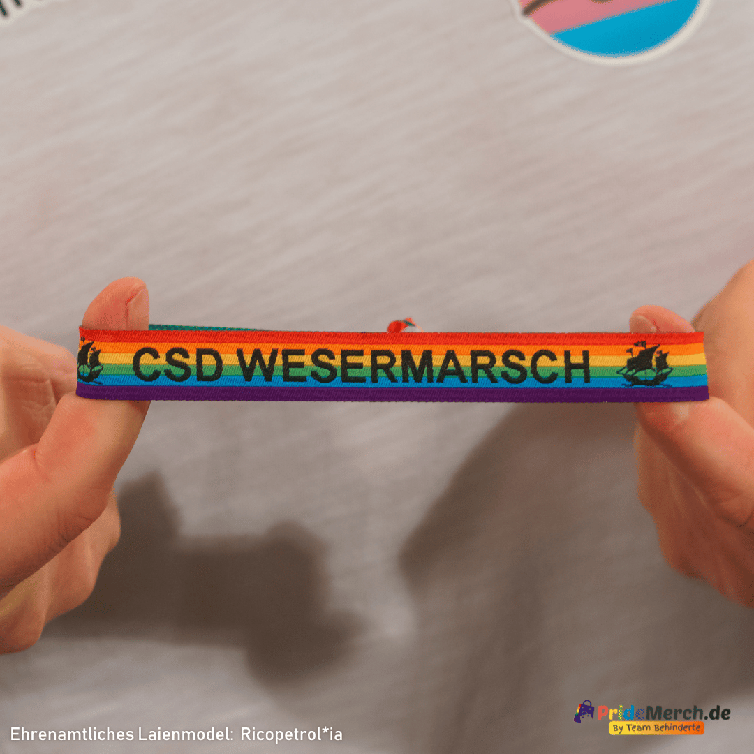 CSD Wesermarsch Armbändchen - PrideMerch.de - Team Behinderte im Queer Cities e.V.