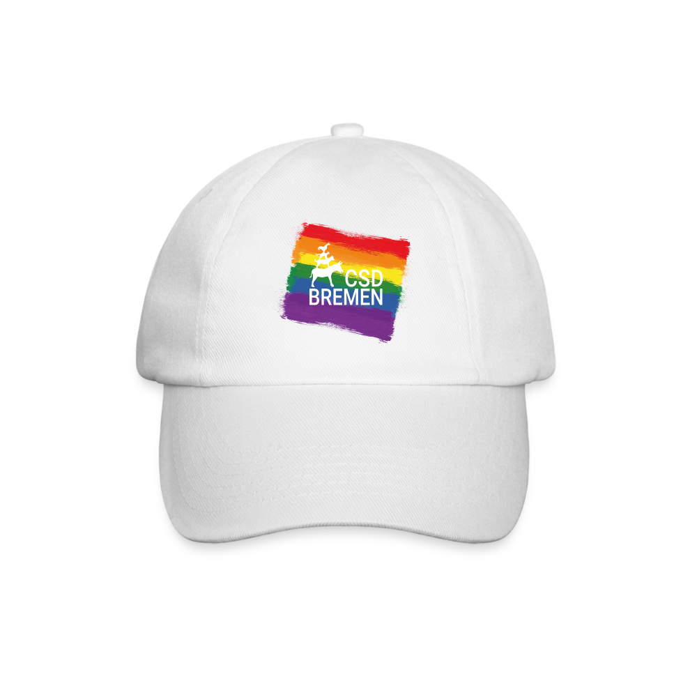 Baseball Cap CSD Bremen auf Regenbogen - Weiß/Weiß