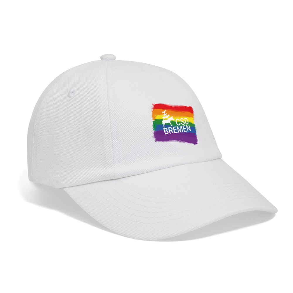 Baseball Cap CSD Bremen auf Regenbogen - Weiß/Weiß