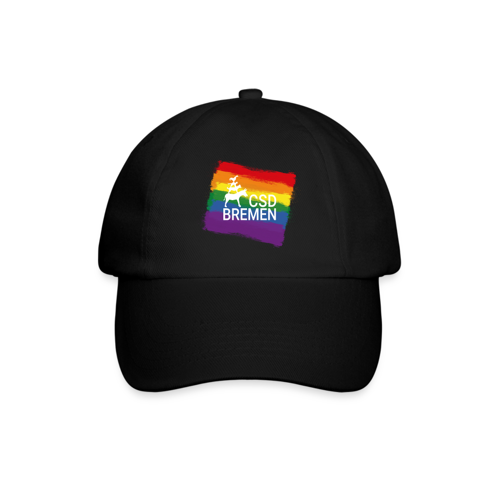 Baseball Cap CSD Bremen auf Regenbogen - Schwarz/Schwarz