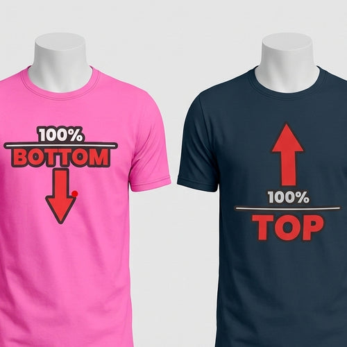 Top & Bottom Rollen-Satire – Minimalistisches Pfeil-Design