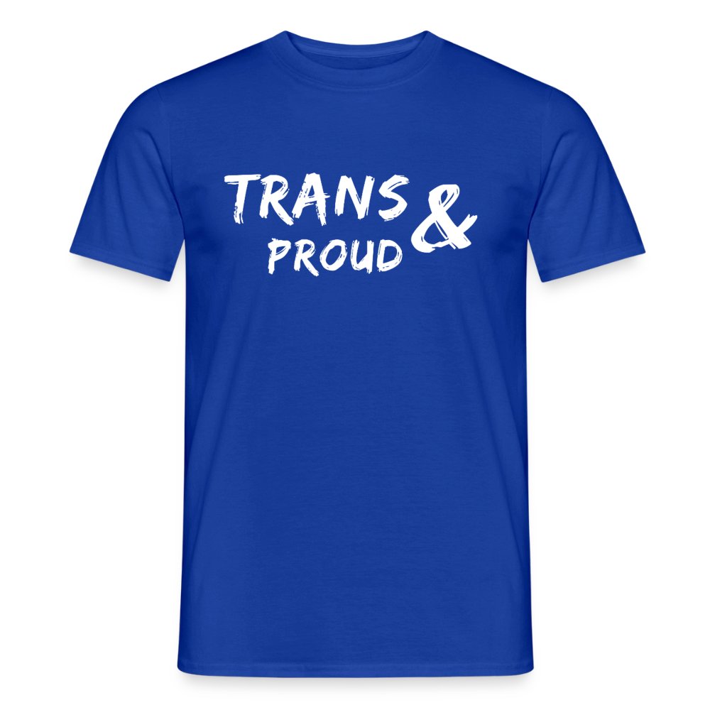 Ein dunkelblaues Unisex-Shirt als freigestellte Produktansicht. Der präzise Motivdruck im Brustbereich rückt das Thema Menschenrechte und geschlechtliche Vielfalt stilvoll und unmissverständlich in den Fokus.