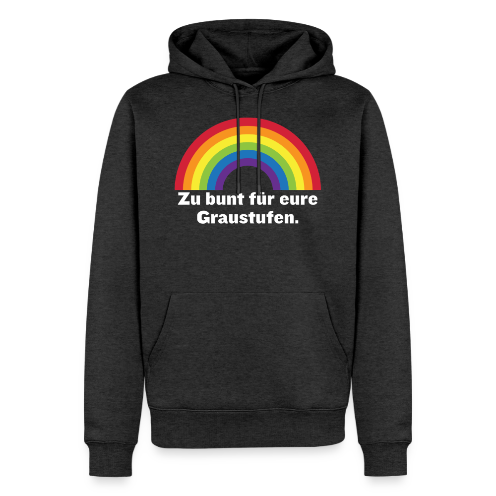 Zu bunt für eure Graustufen Hoodie in Anthrazit meliert für radikale queere Sichtbarkeit